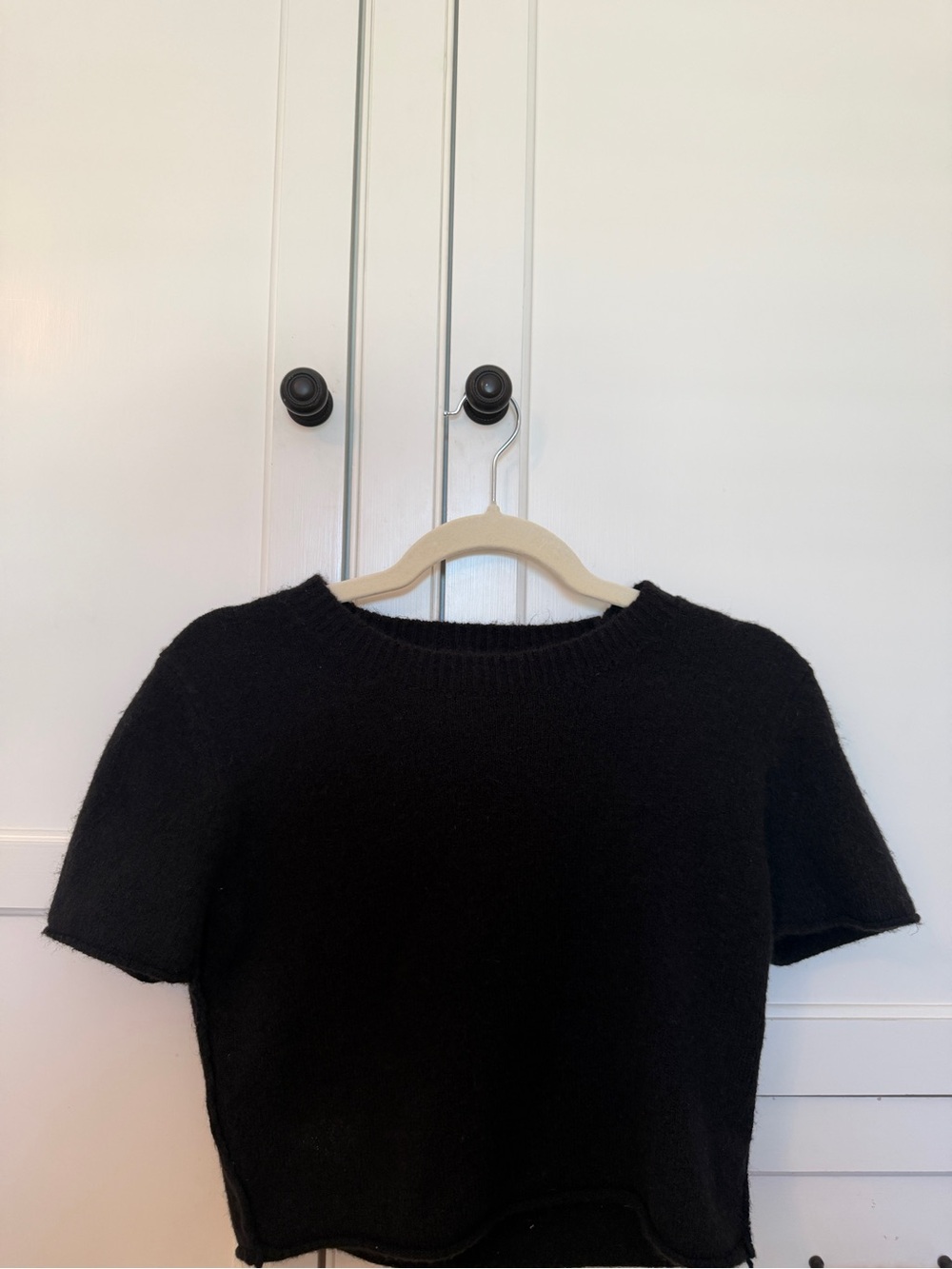 Olivaceous Black Knit Short Sleeve Top